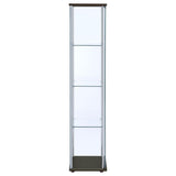  Coaster Furniture Bellatrix 950172 4-shelf Clear Glass Curio Cabinet - Cappuccino IMAGE 8