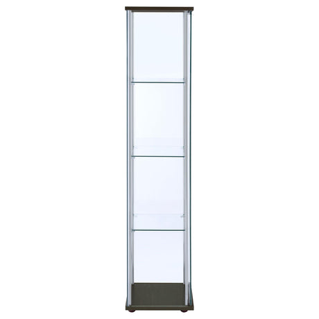  Coaster Furniture Bellatrix 950172 4-shelf Clear Glass Curio Cabinet - Cappuccino IMAGE 8