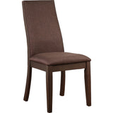  Coaster Furniture Spring Creek 106582 Upholstered Dining Chair - Chocolate (Set of 2) IMAGE 1