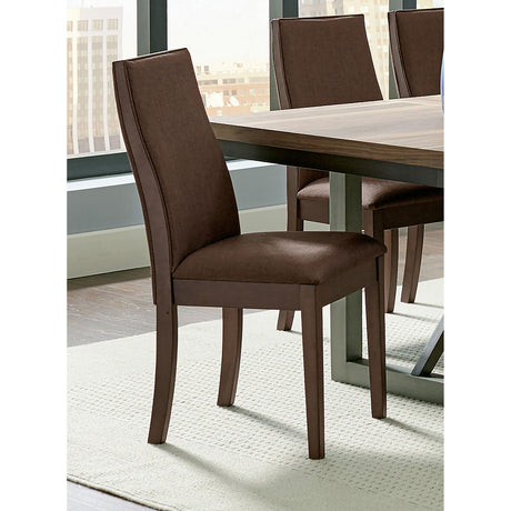  Coaster Furniture Spring Creek 106582 Upholstered Dining Chair - Chocolate (Set of 2) IMAGE 2