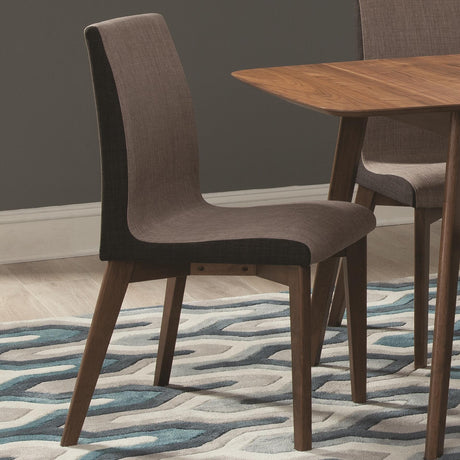  Coaster Furniture Redbridge 106592 Upholstered Dining Side Chair - Walnut (Set of 2) IMAGE 3