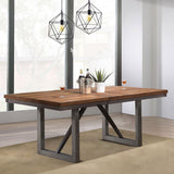  Coaster Furniture Spring Creek 106581 77-inch Extension Dining Table - Natural Walnut IMAGE 3