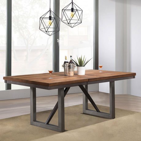  Coaster Furniture Spring Creek 106581 77-inch Extension Dining Table - Natural Walnut IMAGE 3