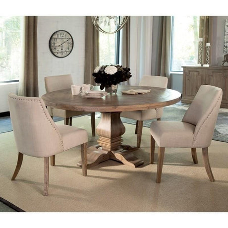  Coaster Furniture Florence 180200 Round 60-inch Wood Dining Table - Rustic Honey IMAGE 4