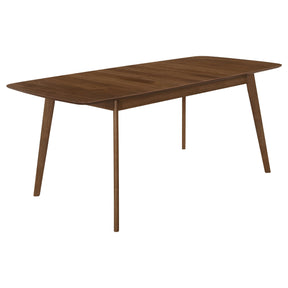  Coaster Furniture Redbridge 106591 75-inch Extension Leaf Dining Table - Natural Walnut IMAGE 1