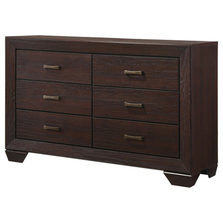  Coaster Furniture Kauffman 204393 6-Drawer Dresser - Dark Cocoa IMAGE 3