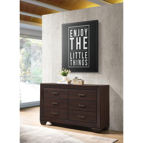  Coaster Furniture Kauffman 204393 6-Drawer Dresser - Dark Cocoa IMAGE 9