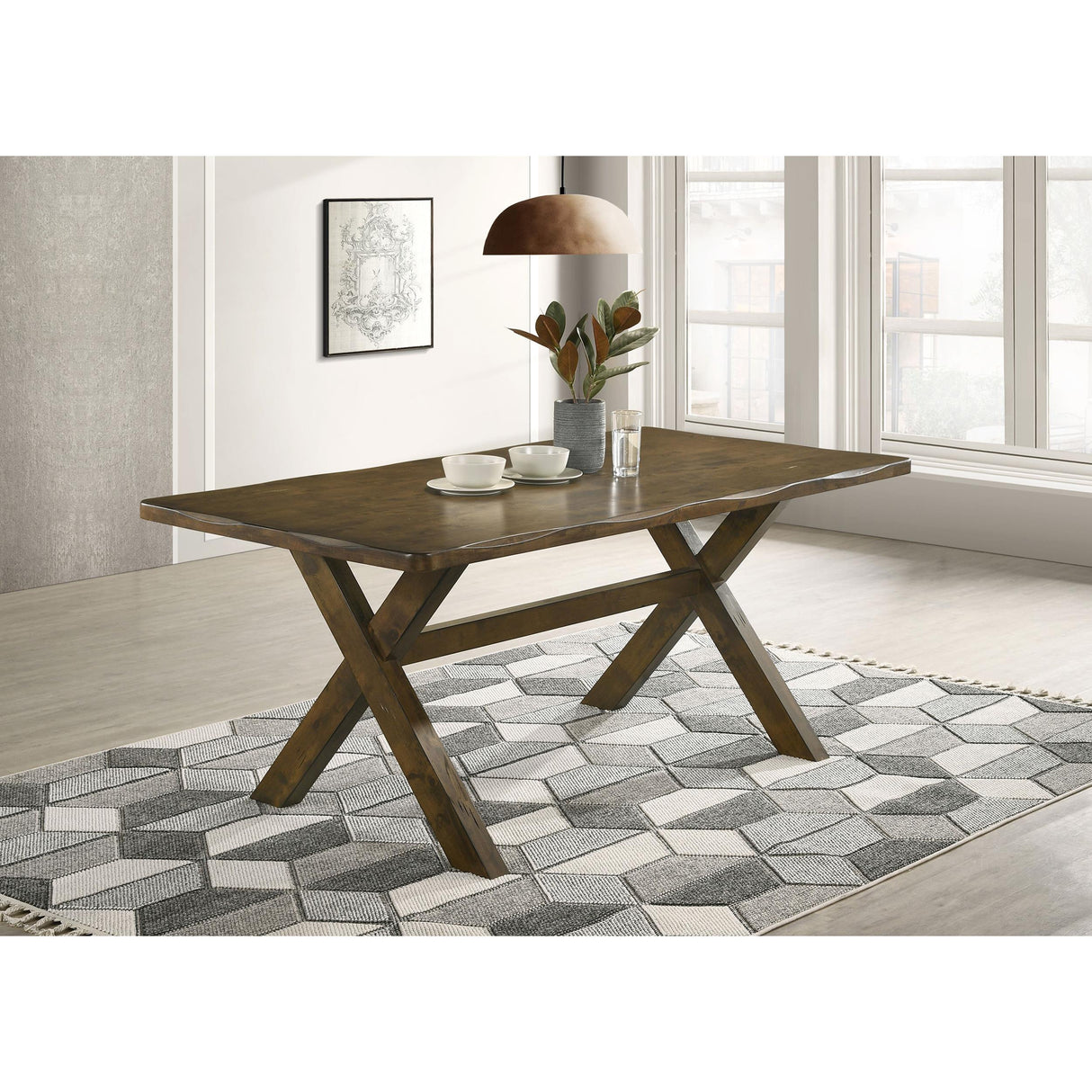  Coaster Furniture Alston 106381 Rectangular 71-inch Dining Table - Knotty Nutmeg IMAGE 4