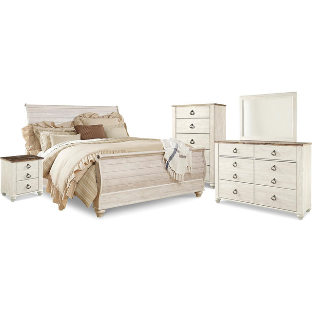  Signature Design by Ashley Willowton B267B61 7 pc King Sleigh Bedroom Set IMAGE 1