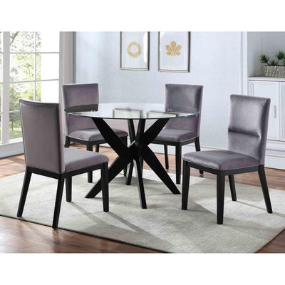  Steve Silver Furniture Amalie 5 pc Dining Set - Black/Grey IMAGE 1