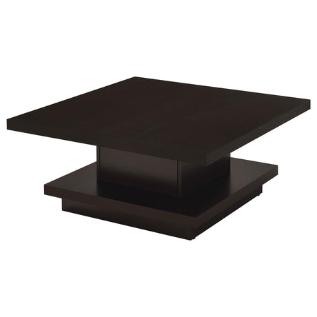  Coaster Furniture Reston 705168 Square Engineered Wood Coffee Table - Cappuccino IMAGE 1