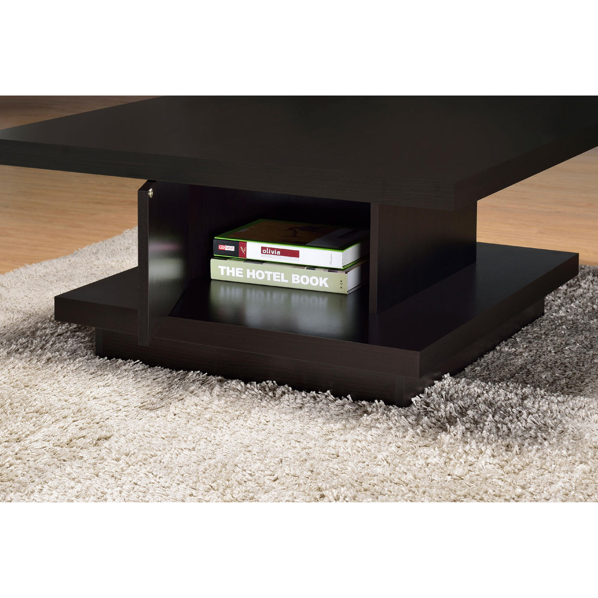  Coaster Furniture Reston 705168 Square Engineered Wood Coffee Table - Cappuccino IMAGE 6