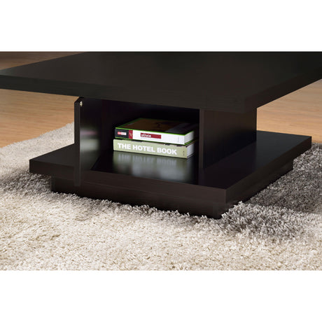  Coaster Furniture Reston 705168 Square Engineered Wood Coffee Table - Cappuccino IMAGE 6