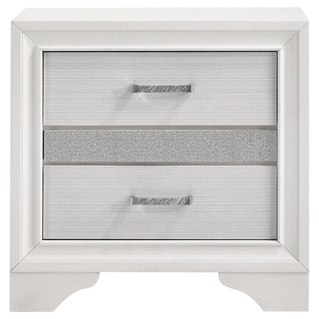  Coaster Furniture Miranda 205112 2-Drawer Nightstand - White IMAGE 2