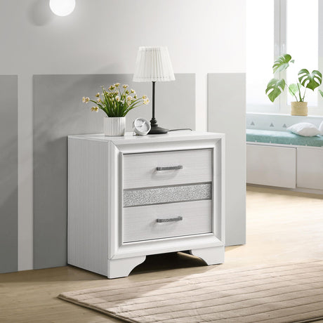  Coaster Furniture Miranda 205112 2-Drawer Nightstand - White IMAGE 9