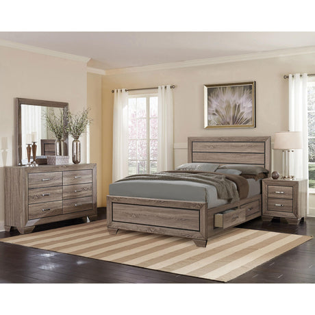  Coaster Furniture Kauffman 204190Q Wood Queen Storage Panel Bed - Washed Taupe IMAGE 11