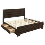  Coaster Furniture Kauffman 204390KE Wood Eastern King Storage Panel Bed - Dark Cocoa IMAGE 2