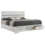  Coaster Furniture Miranda 205111KE 51-inch Wood Eastern King Storage Panel Bed - White IMAGE 2