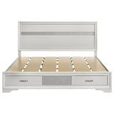  Coaster Furniture Miranda 205111KE 51-inch Wood Eastern King Storage Panel Bed - White IMAGE 3