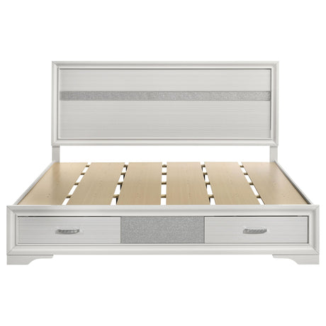  Coaster Furniture Miranda 205111KE 51-inch Wood Eastern King Storage Panel Bed - White IMAGE 3