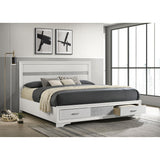  Coaster Furniture Miranda 205111KE 51-inch Wood Eastern King Storage Panel Bed - White IMAGE 6