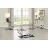  Coaster Furniture Danville 704988 Rectangular U-Shaped Glass Top Coffee Table - Chrome IMAGE 6