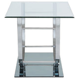  Coaster Furniture Danville 704987 Square U-Shaped Glass Top Side End Table - Chrome IMAGE 4