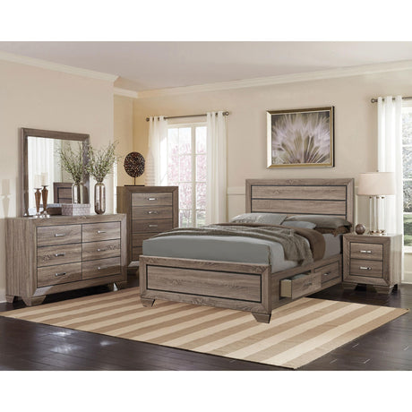  Coaster Furniture Kauffman 204190KE Wood Eastern King Storage Panel Bed - Washed Taupe IMAGE 12