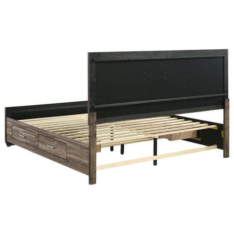  Coaster Furniture Kauffman 204190KE Wood Eastern King Storage Panel Bed - Washed Taupe IMAGE 7