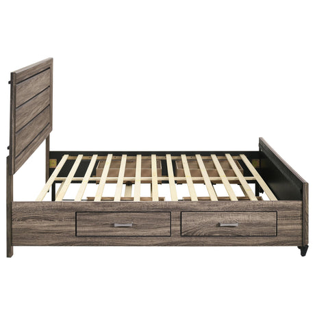  Coaster Furniture Kauffman 204190KE Wood Eastern King Storage Panel Bed - Washed Taupe IMAGE 8