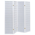  Coaster Furniture Roberto 902626 4-Panel Room Divider Folding Shoji Screen - White IMAGE 1