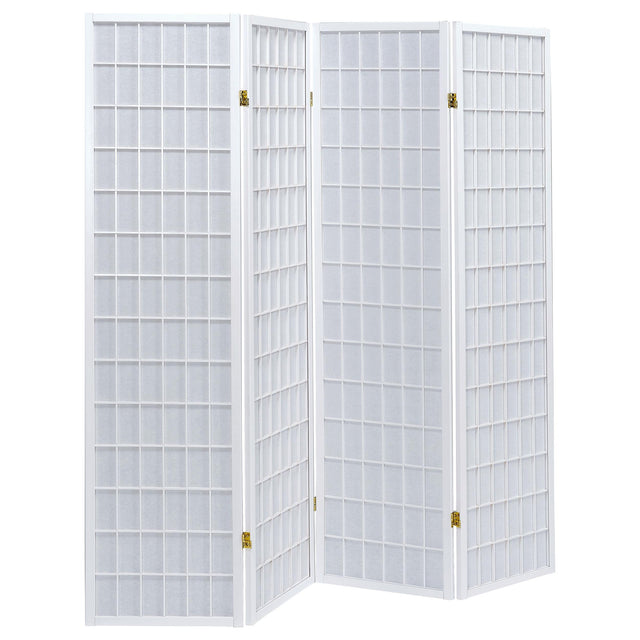  Coaster Furniture Roberto 902626 4-Panel Room Divider Folding Shoji Screen - White IMAGE 1