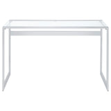  Coaster Furniture Hartford 800746 47-inch Glass Top Writing Desk - Chrome IMAGE 2