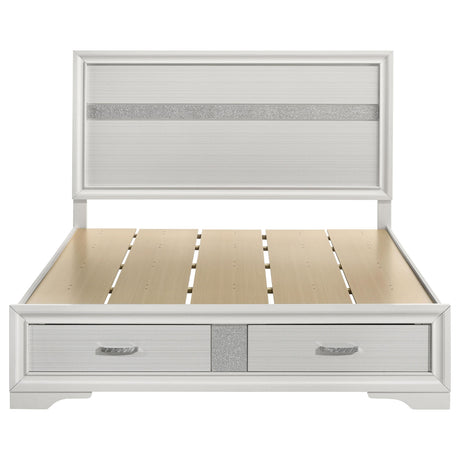  Coaster Furniture Miranda 205111Q 51-inch Wood Queen Storage Panel Bed - White IMAGE 3