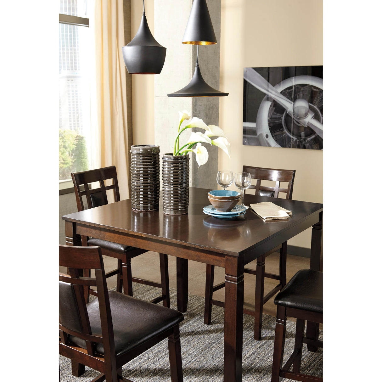  Signature Design by Ashley Bennox 5 pc Counter Height Dinette D384-223 IMAGE 2