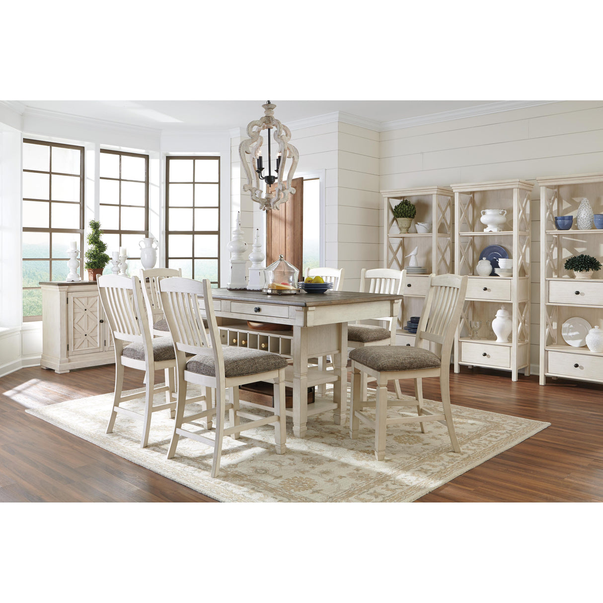  Signature Design by Ashley Bolanburg Counter Height Dining Table with Pedestal Base D647-32 IMAGE 9