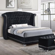  Coaster Furniture Barzini 300643KE Upholstered Eastern King Wingback Bed - Black IMAGE 1