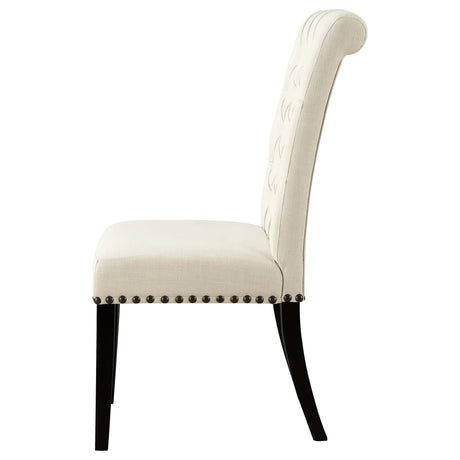  Coaster Furniture Alana 190162 Fabric Upholstered Dining Side Chair - Beige (Set of 2) IMAGE 4