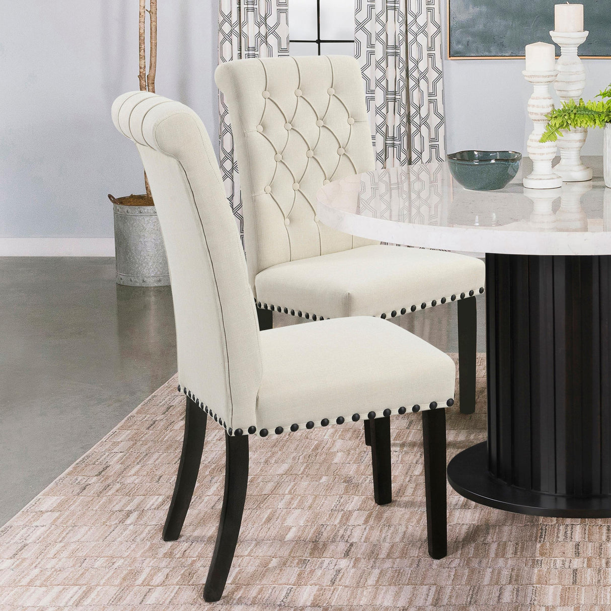  Coaster Furniture Alana 190162 Fabric Upholstered Dining Side Chair - Beige (Set of 2) IMAGE 8