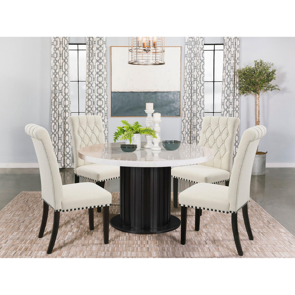  Coaster Furniture Alana 190162 Fabric Upholstered Dining Side Chair - Beige (Set of 2) IMAGE 9