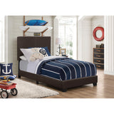  Coaster Furniture Dorian 300762T Faux Leather Upholstered Twin Panel Bed - Brown IMAGE 2