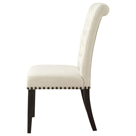  Coaster Furniture Alana 107286 Fabric Upholstered Dining Side Chair - Beige (Set of 2) IMAGE 4
