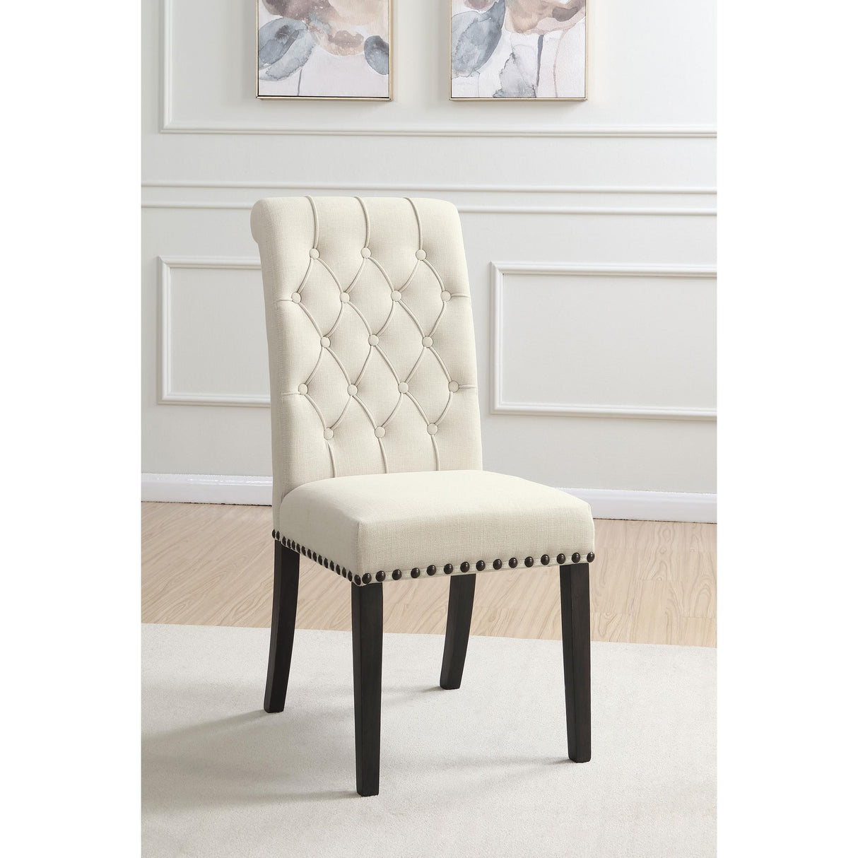  Coaster Furniture Alana 107286 Fabric Upholstered Dining Side Chair - Beige (Set of 2) IMAGE 8
