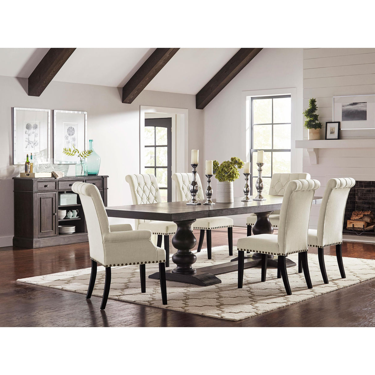  Coaster Furniture Alana 107286 Fabric Upholstered Dining Side Chair - Beige (Set of 2) IMAGE 9