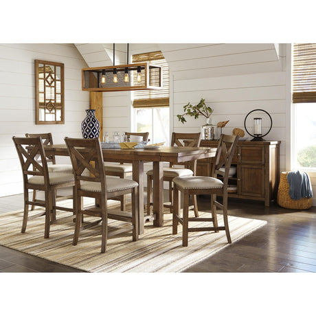  Signature Design by Ashley Moriville Counter Height Dining Table with Pedestal Base D631-32 IMAGE 7