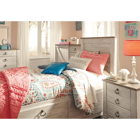 Signature Design by Ashley Willowton B267B21 Twin Panel Bed with 2 Storage Drawers IMAGE 2
