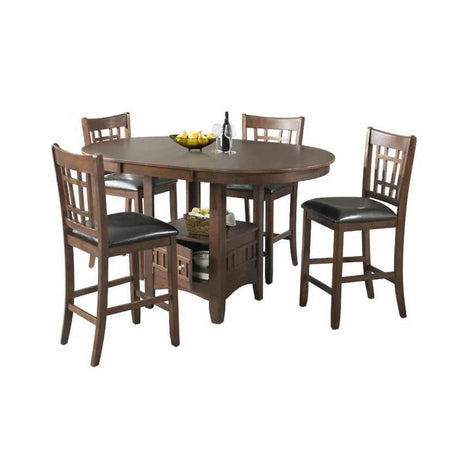  Elements International Round Max Counter Height Dining Table with Pedestal Base DMX100DT IMAGE 5