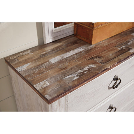 Signature Design by Ashley Willowton 6-Drawer Dresser with Mirror B267-31/B267-36 IMAGE 3