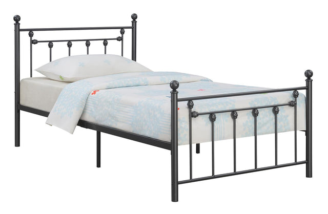 Canon Full Metal Slatted Headboard Platform Bed - Gunmetal image