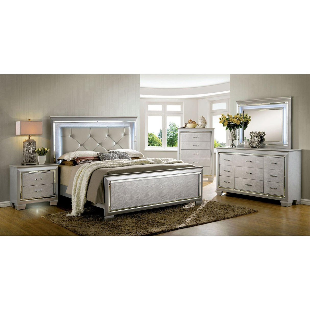  Furniture of America Bellanova 2-Drawer Nightstand CM7979SV-N IMAGE 3